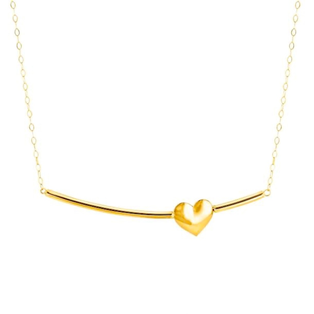 Gold heart pendant necklace